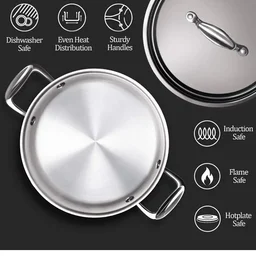 MILTON Milton Pro Cook Tri Ply Stainless Steel Casserole With Lid Size 22
