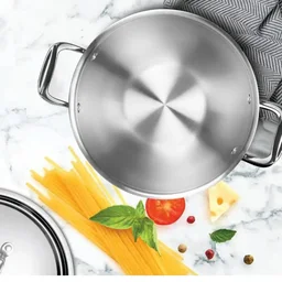 MILTON Pro cook Triply Deep Kadhai with Stainless Steel Lid 24 cm