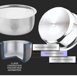 MILTON Milton Pro Cook Triply Stainless Steel Induction Tope with Lid 26 Cm -