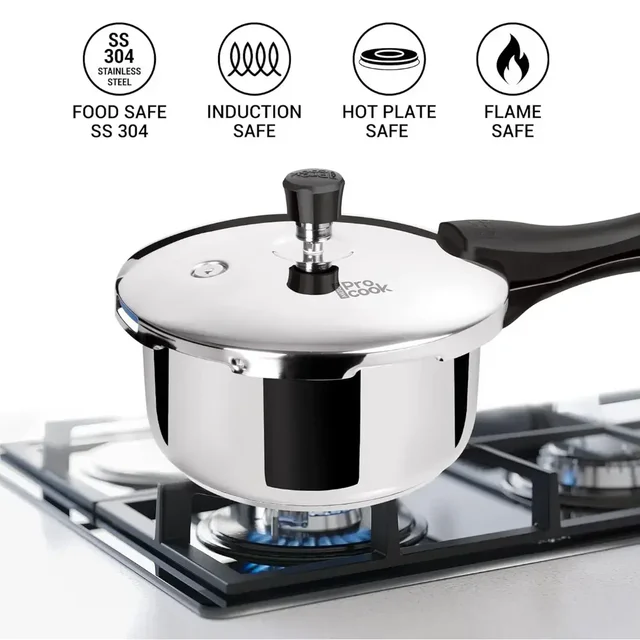 MILTON Pro Cook Triply Stainless Steel Pressure Cooker Outer Lid 2 Ltr -