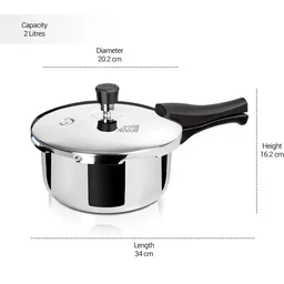 MILTON Pro Cook Triply Stainless Steel Pressure Cooker Outer Lid 2 Ltr -