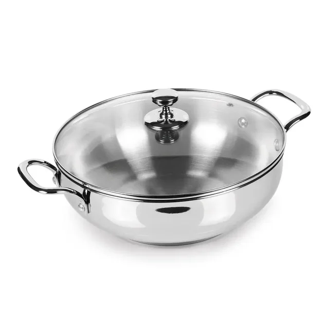 MILTON Milton Sandwich Bottom Stainless Steel Kadhai With Glass Lid - 24cm