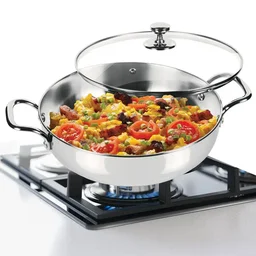 MILTON Milton Sandwich Bottom Stainless Steel Kadhai With Glass Lid - 24cm