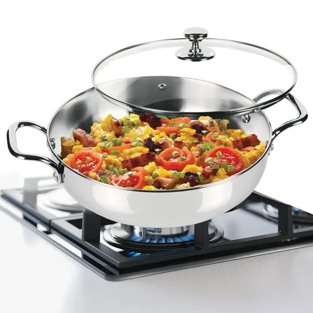 MILTON Milton Sandwich Bottom Stainless Steel Kadhai With Glass Lid - 24cm