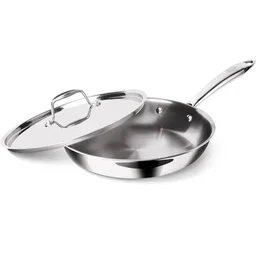 MILTON Milton Tri Ply Stainless Steel Fry Pan With S S Lid 22 -