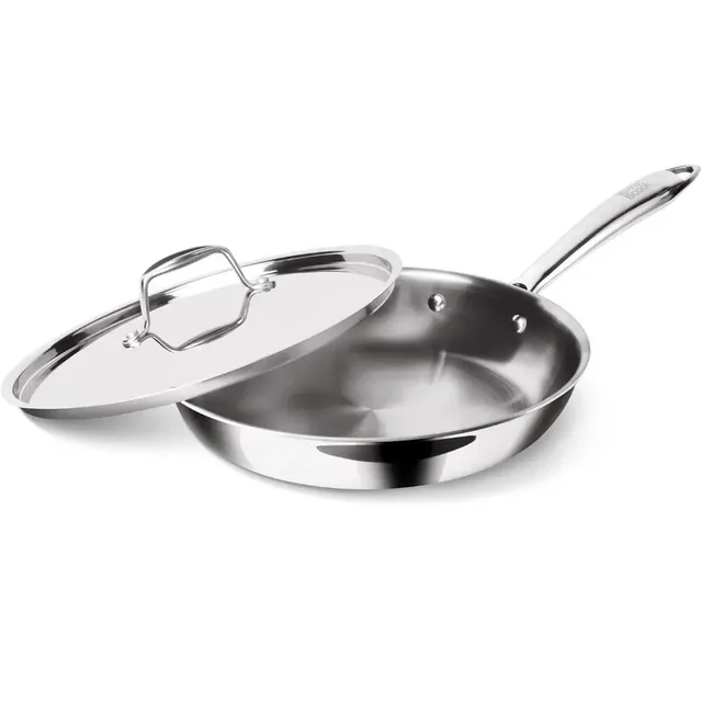 MILTON Milton Tri Ply Stainless Steel Fry Pan With S S Lid 22 -