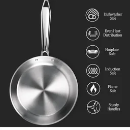 MILTON Milton Tri Ply Stainless Steel Fry Pan With S S Lid 22 -