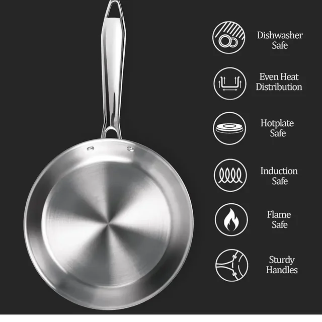 MILTON Milton Tri Ply Stainless Steel Fry Pan With S S Lid 22 -