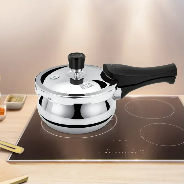 MILTON Triply Handi Stainless Steel Outer Lid Cooker With Glass Lid - 1.5