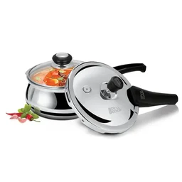 MILTON Triply Handi Stainless Steel Outer Lid Cooker With Glass Lid - 1.5