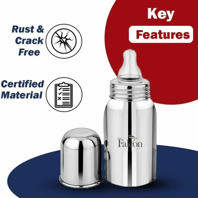 PddFalcon Stainless Steel Baby Feeding Bottle 220 ml