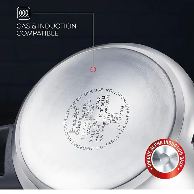 PRESTIGE Prestige Svachh Deluxe Alpha 3.0 STAINLESS STEEL Pressure Cooker - Base Variant