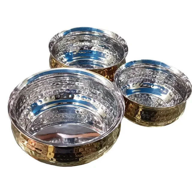 PVD Coating 3 Pcs Handi Set With Lid