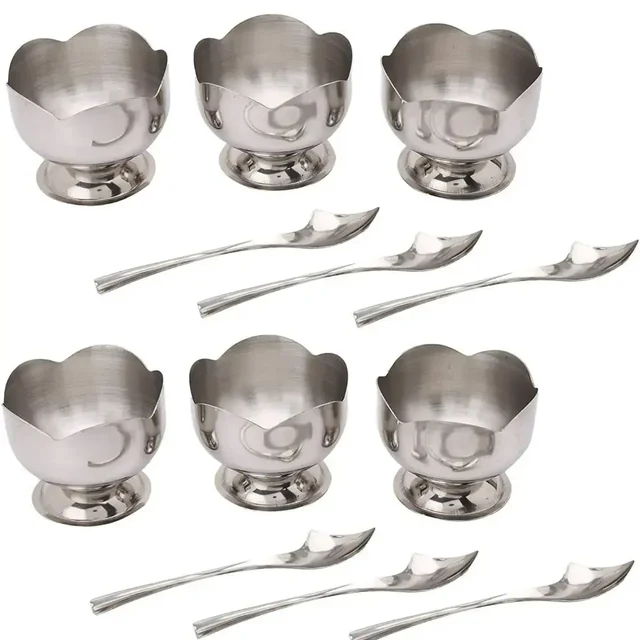 Stainless Steel Icecream Set With Spoon