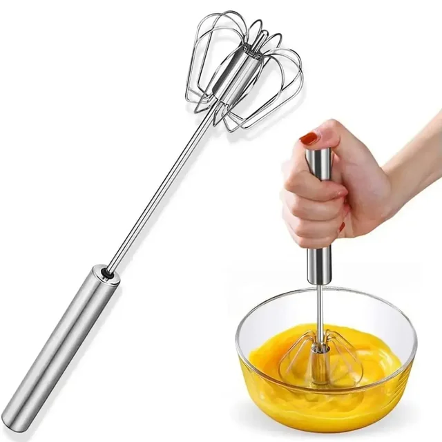 Stainless Steel Whisks Hand Push Whisk Blender Semi Automatic Whisk - Base Variant