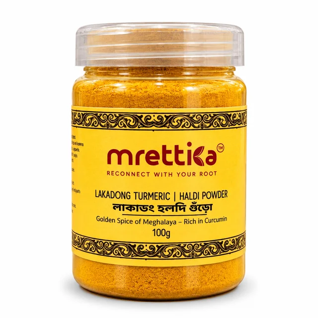 Mrettika Lakadong Haldi Powder – Premium Meghalaya Turmeric - 100g