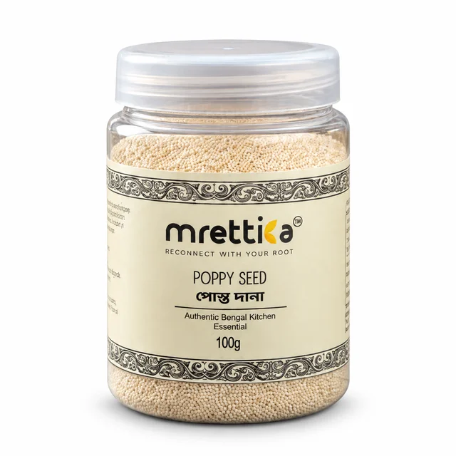 Mrettika Pure Posto Dana – Premium Poppy Seeds for Authentic Bengali Cooking - 100g