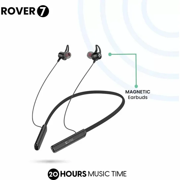 Lyne LYNE Rover 7 20Hours Battery Backup Bluetooth Neckband - Black
