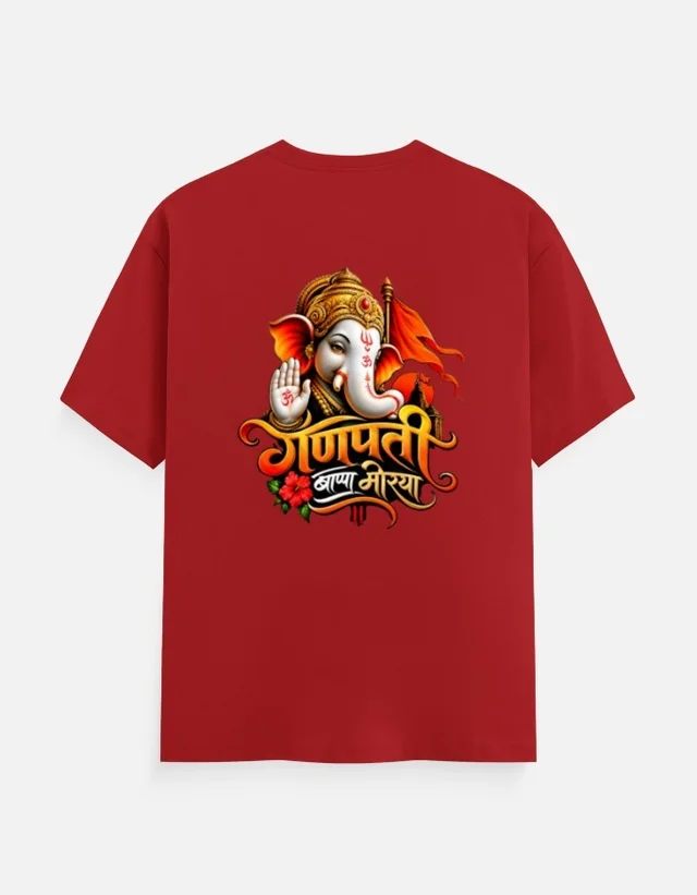 GANPATI DTF PRINT T SHIRT - S