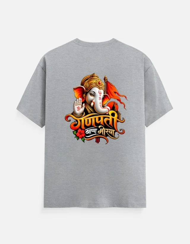 GANPATI DTF PRINT T SHIRT - S