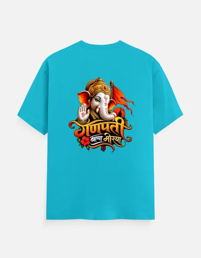 GANPATI DTF PRINT T SHIRT - S