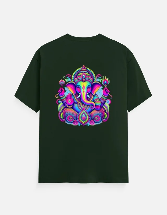 GANPATI DTF PRINT T SHIRT - S