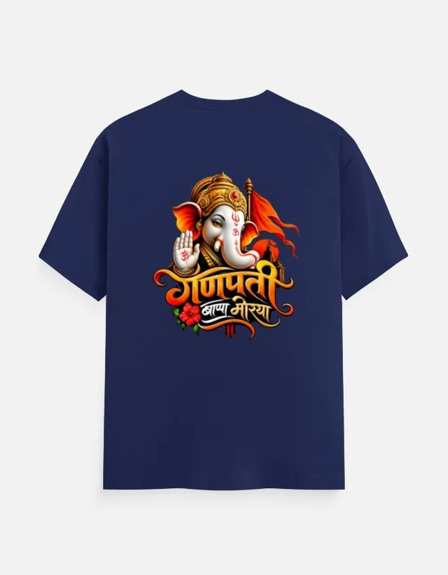 GANPATI DTF PRINT T SHIRT - S