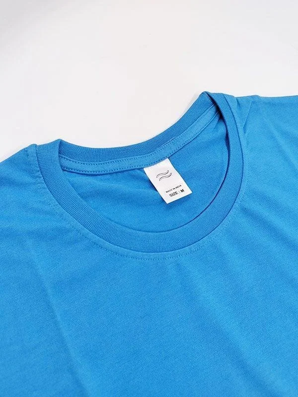 Cotton Bio Wash T-Shirt (Pack of 10) Color: Blue - S