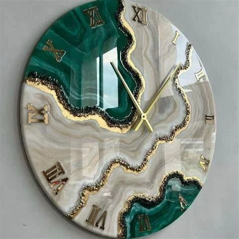 Emerald Geode Clock