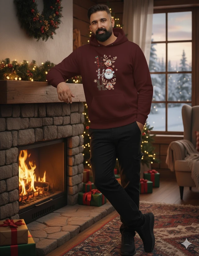 ROSEVERA Hoodie (unisex) - Christmas special design - L, Maroon