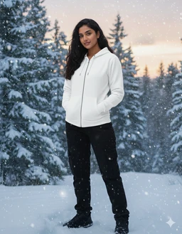 ROSEVERA unisex zip hoodie - White