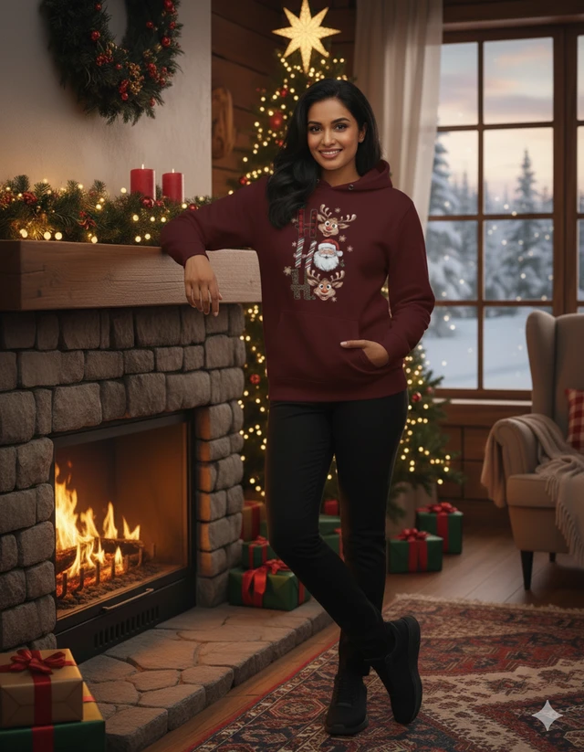 ROSEVERA Hoodie (unisex) - Christmas special design - M, Maroon