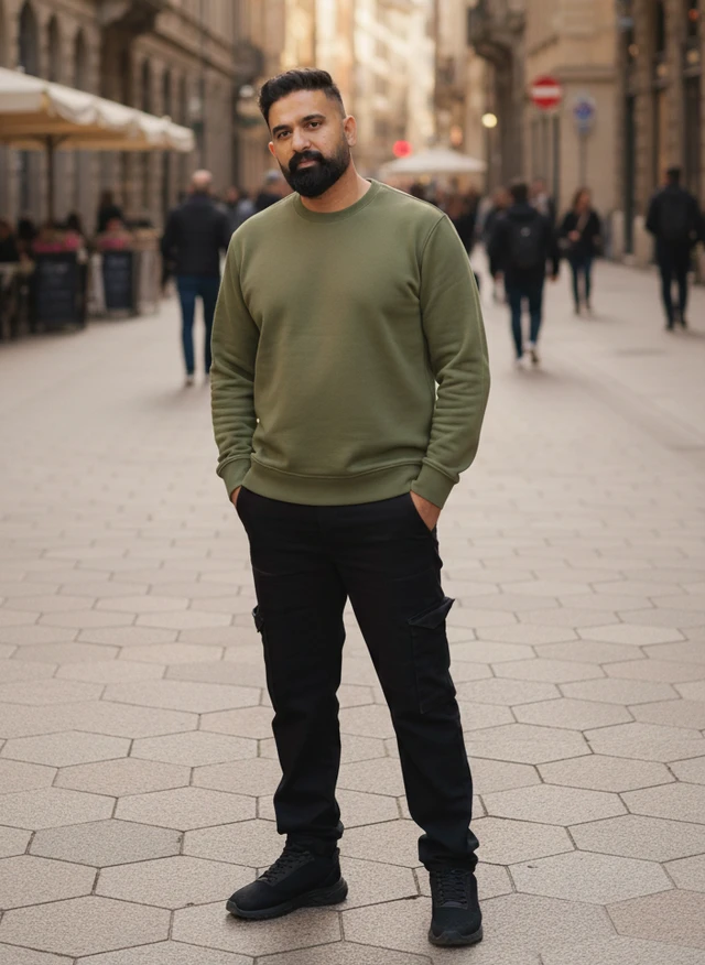 ROSEVERA Unisex Sweatshirt - L, Olive green