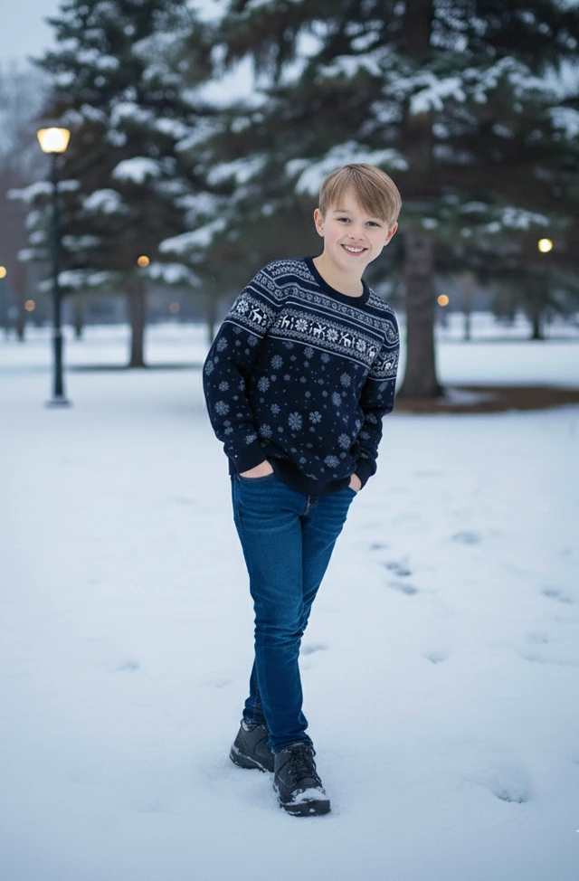 ROSEVERA AOP Kids Sweatshirt - Navy Blue, 11-12 Years