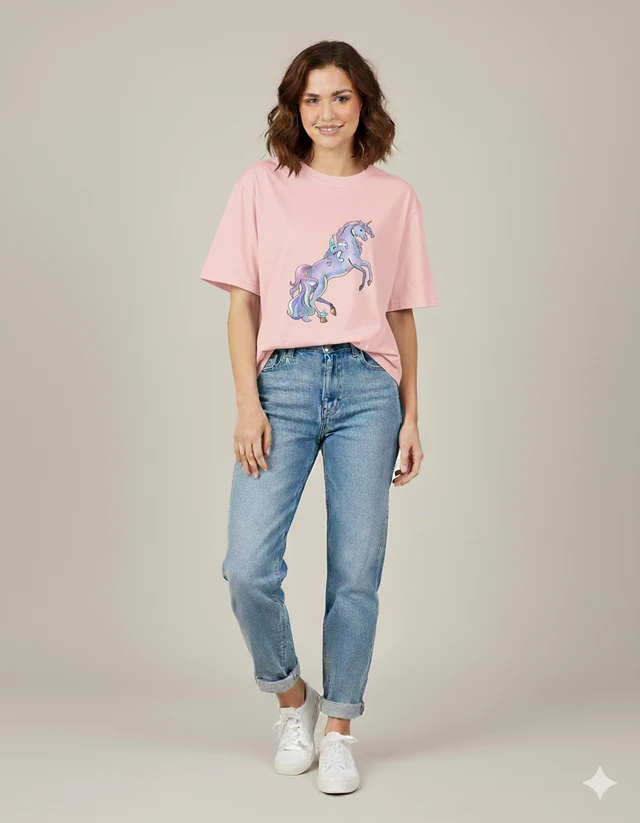 ROSEVERA Oversized Classic T-Shirt - S, pink