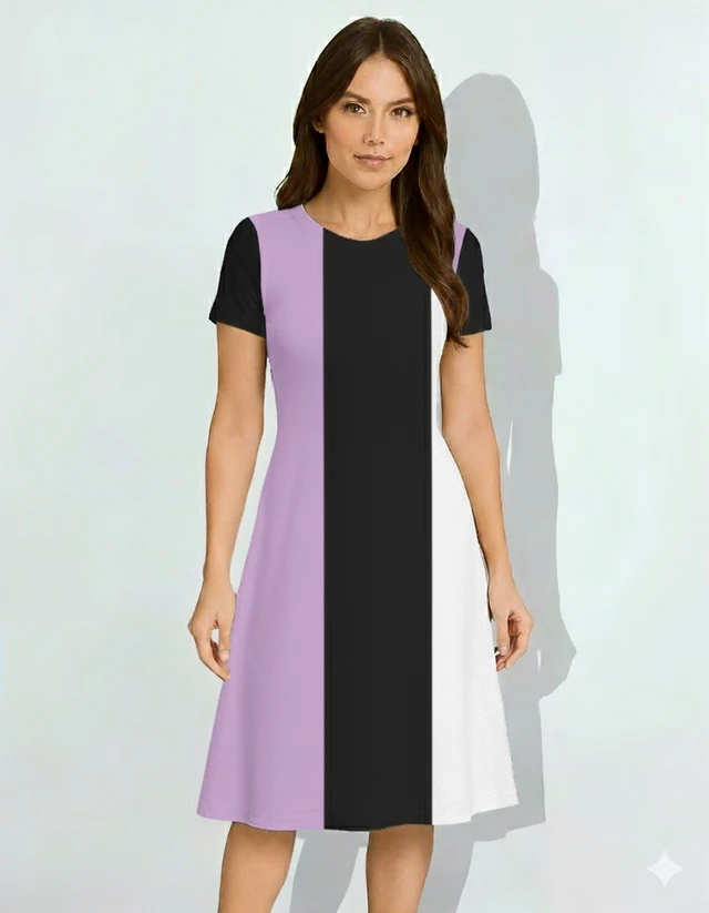 ROSEVERA A LINE DRESS - L, Cold Purple