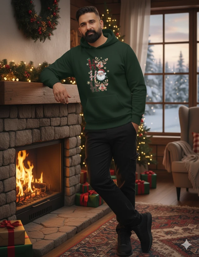 ROSEVERA Hoodie (unisex) - Christmas special design - 3XL, BOTTLE GREEN