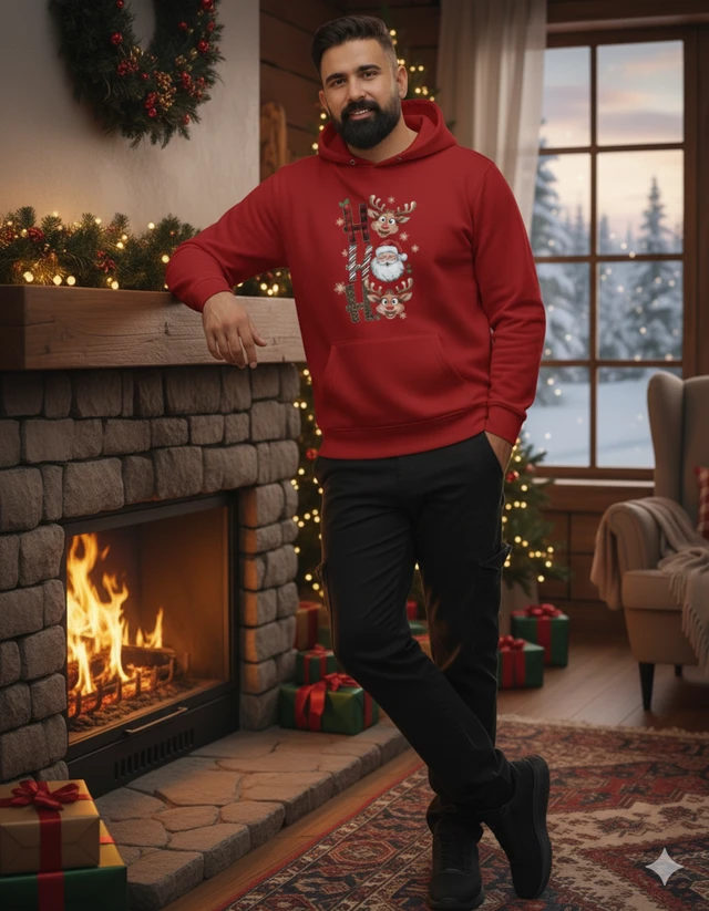 ROSEVERA Hoodie (unisex) - Christmas special design - L, Red