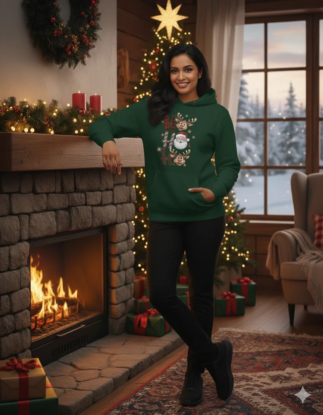 ROSEVERA Hoodie (unisex) - Christmas special design - 2XL, bottle green