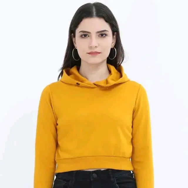 ROSEVERA Women’s Cropped Hoodie - Mustard, Xs