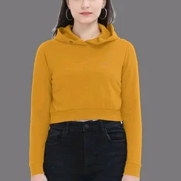 ROSEVERA Women’s Cropped Hoodie - Mustard, Xs