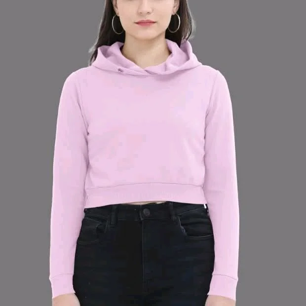 ROSEVERA Women’s Cropped Hoodie - Pink, S