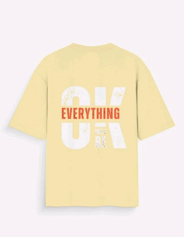 ROSEVERA Unisex Oversized Standard T-Shirt - Design on back - beige, L