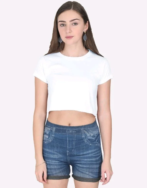 ROSEVERA Rosevera plain Crop Top - S, White