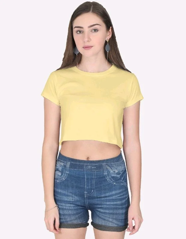 ROSEVERA Rosevera plain Crop Top - S, Beige