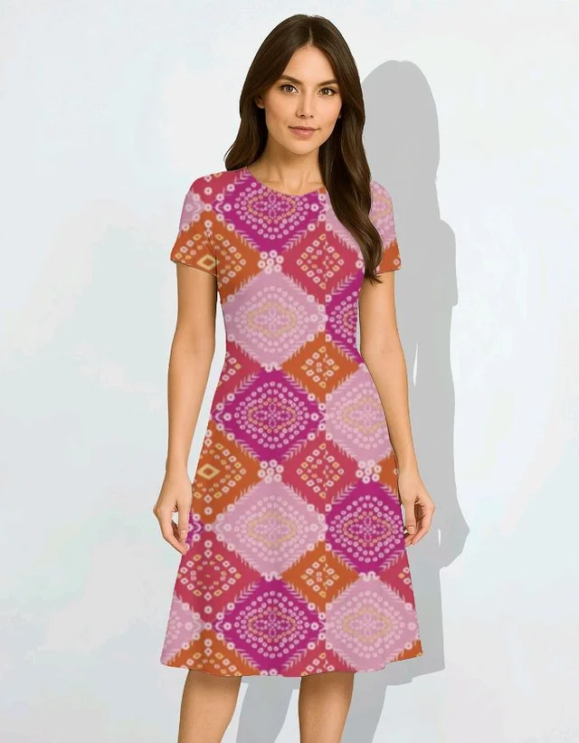 ROSEVERA A LINE DRESS - L, pink