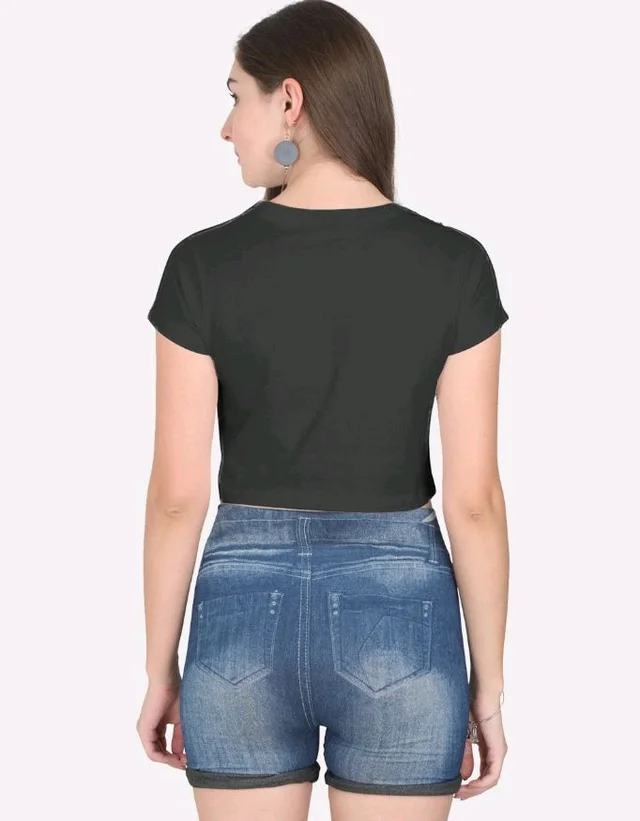 ROSEVERA Crop Top ( Plain) - XL, Black
