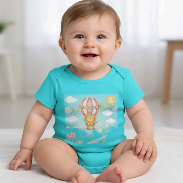 ROSEVERA Kids Rompers - 6-12 Months, sky-blue