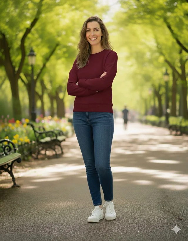 ROSEVERA Unisex Sweatshirt - M, Maroon