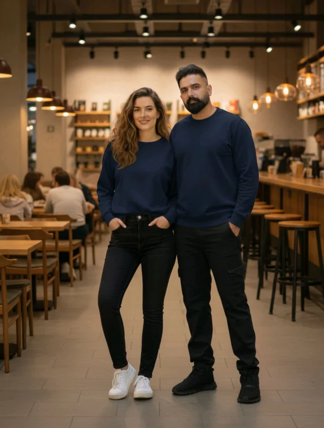 ROSEVERA Couple Sweatshirt Combo - Black, L, M
